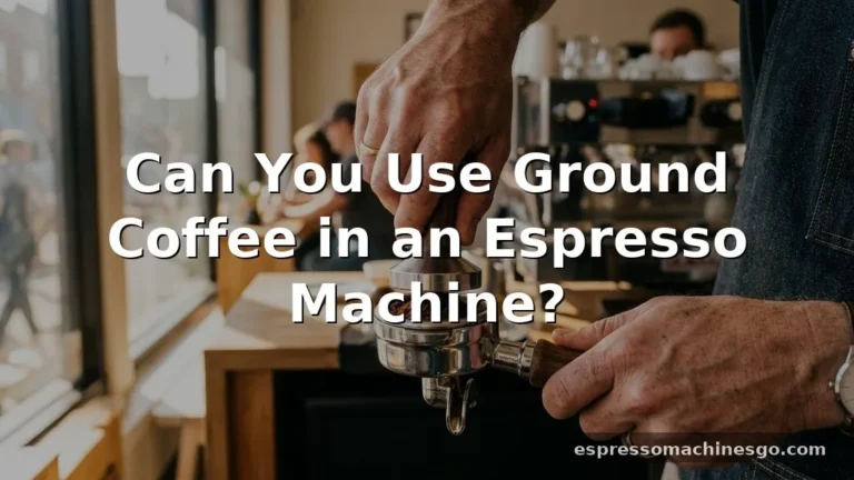 can i use ground coffee in an espresso machine