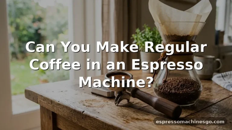 can you make regular coffee in an espresso machine