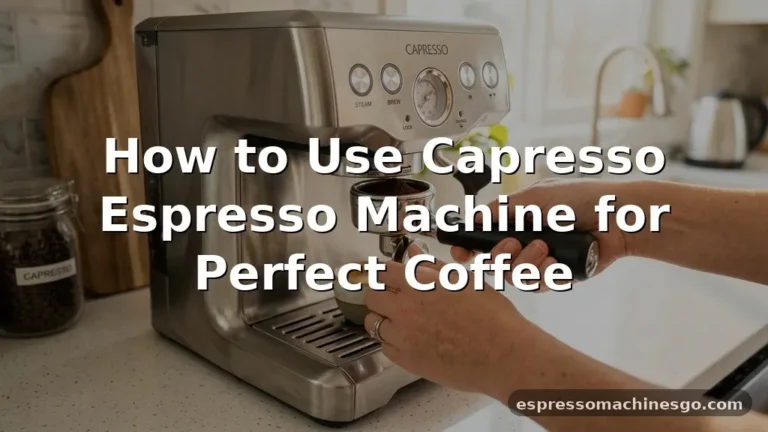 how to use capresso espresso machine