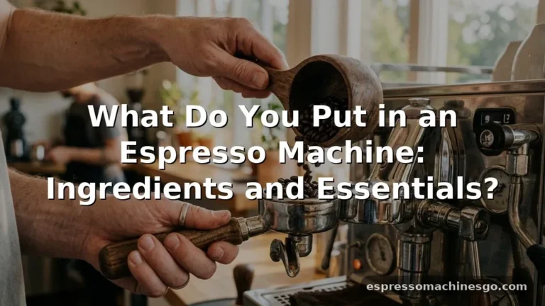 what do you put in an espresso machine